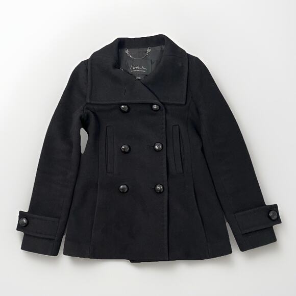 Aritzia T. Babaton Howell Peacoat XXS Black Wool Cashmere Coat Felt - Picture 1 of 11